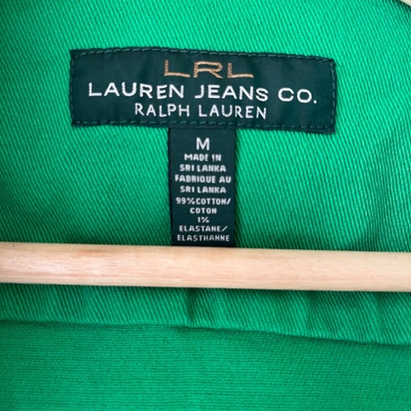 LRL Ralph Lauren Jeans Co. Green Denim Jacket Women's Medium Button Front - Picture 7 of 7